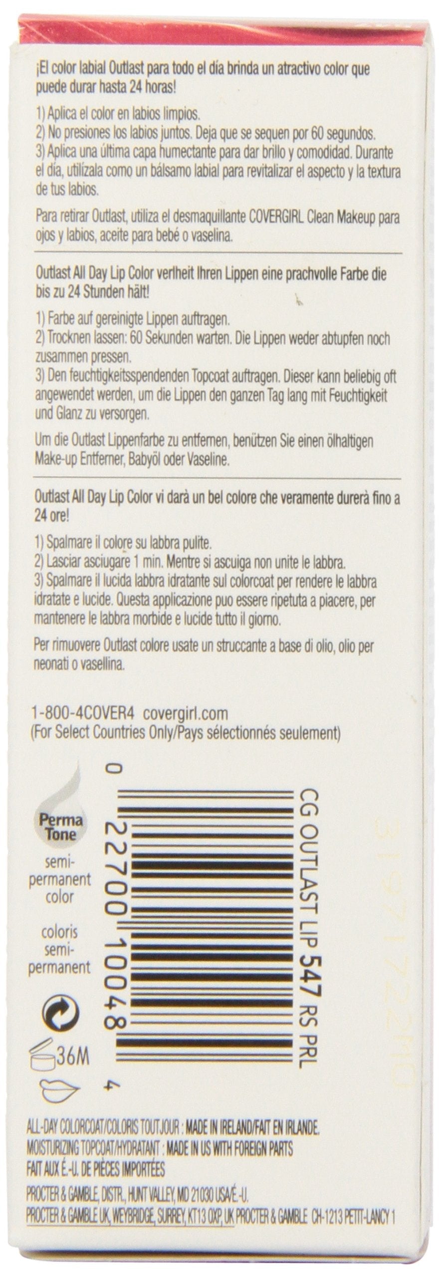 COVERGIRL Outlast All Day Two-Step Lipcolor Rose Pearl 547, 0.13 Oz Beauty & Personal Care COVERGIRL