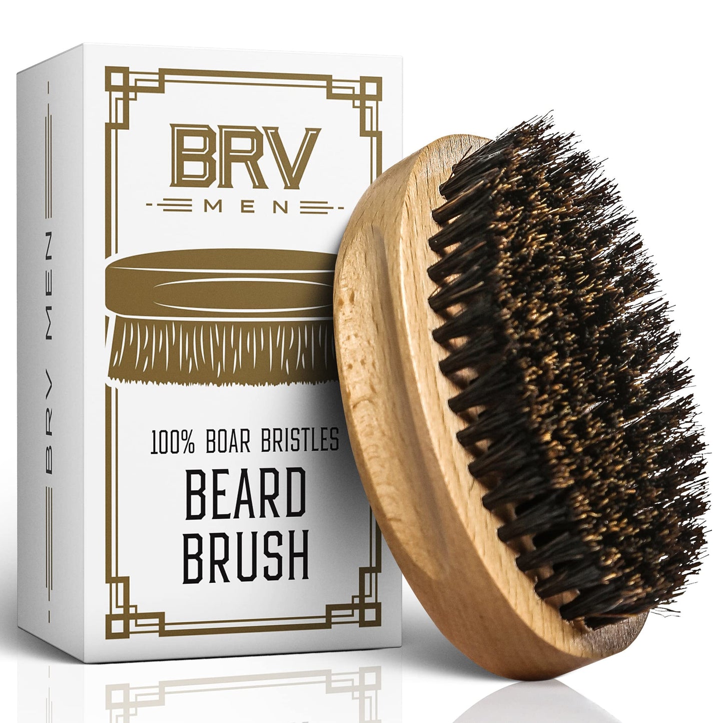 BRV MEN Beard Brush | Firm Boar Bristles | First-Cut Boar Hair Bristles | The Ideal Gift For Men (Beechwood) Beauty & Personal Care BRV MEN