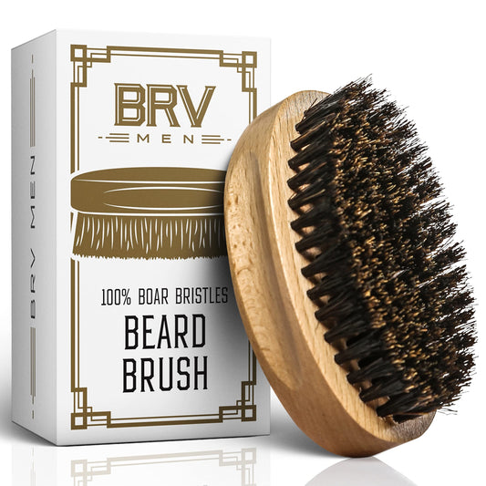 BRV MEN Beard Brush | Firm Boar Bristles | First-Cut Boar Hair Bristles | The Ideal Gift For Men (Beechwood) Beauty & Personal Care BRV MEN