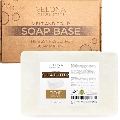 velona 5 LB - Shea Butter - Melt and Pour Soap Base SLS/SLES free | Natural Bars for The Best Result for Soap-Making Beauty & Personal Care velona