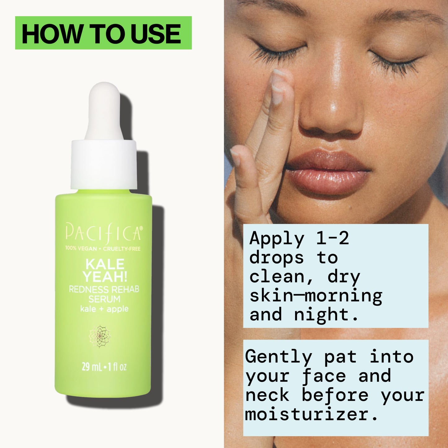 Pacifica Kale Yeah! Redness Rehab Serum - Niacinamide & Super Greens Face Serum to Calm Redness, Minimize Pores & Oil, Soothing Anti-Redness Beauty & Personal Care Pacifica