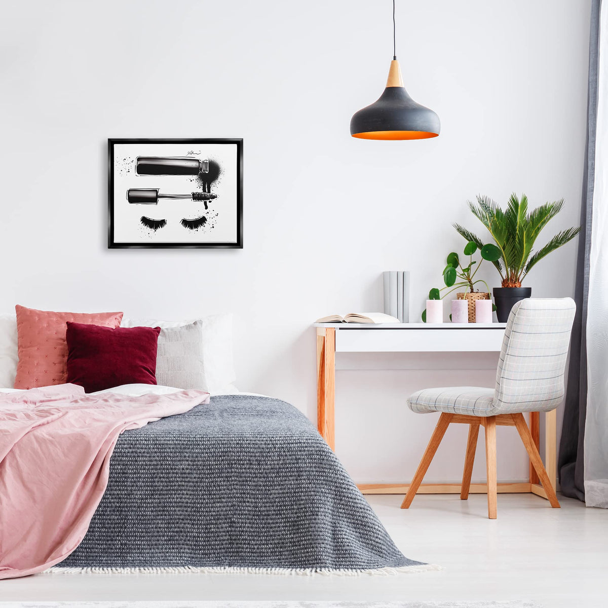 Stupell Industries Glam Mascara Lashes Makeup Floating Framed Wall Art, Design by Alison Petrie Beauty & Personal Care Stupell Industries