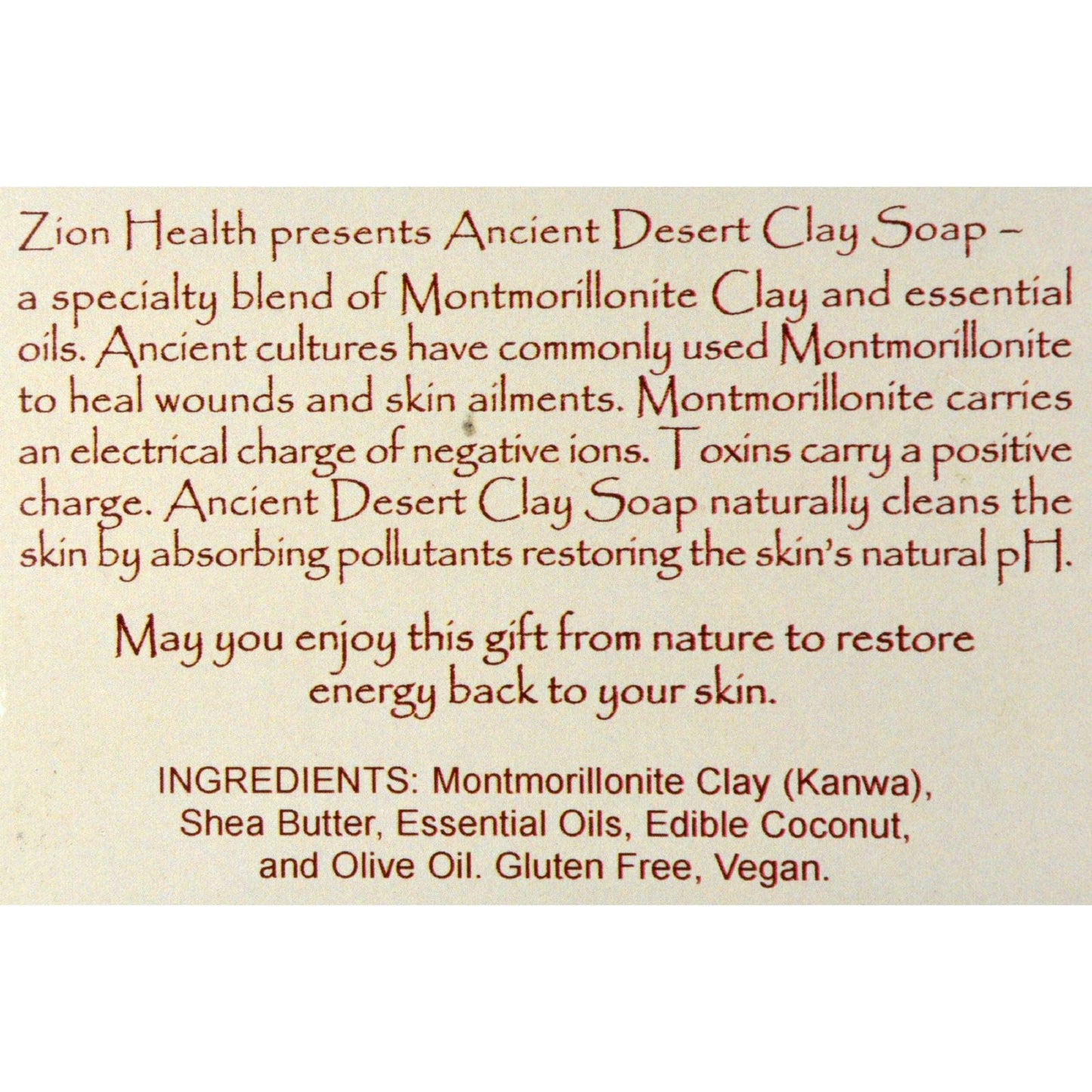 Clay Soap Mountain Rain Zion Health 6 oz Bar Soap Beauty & Personal Care Zion Health