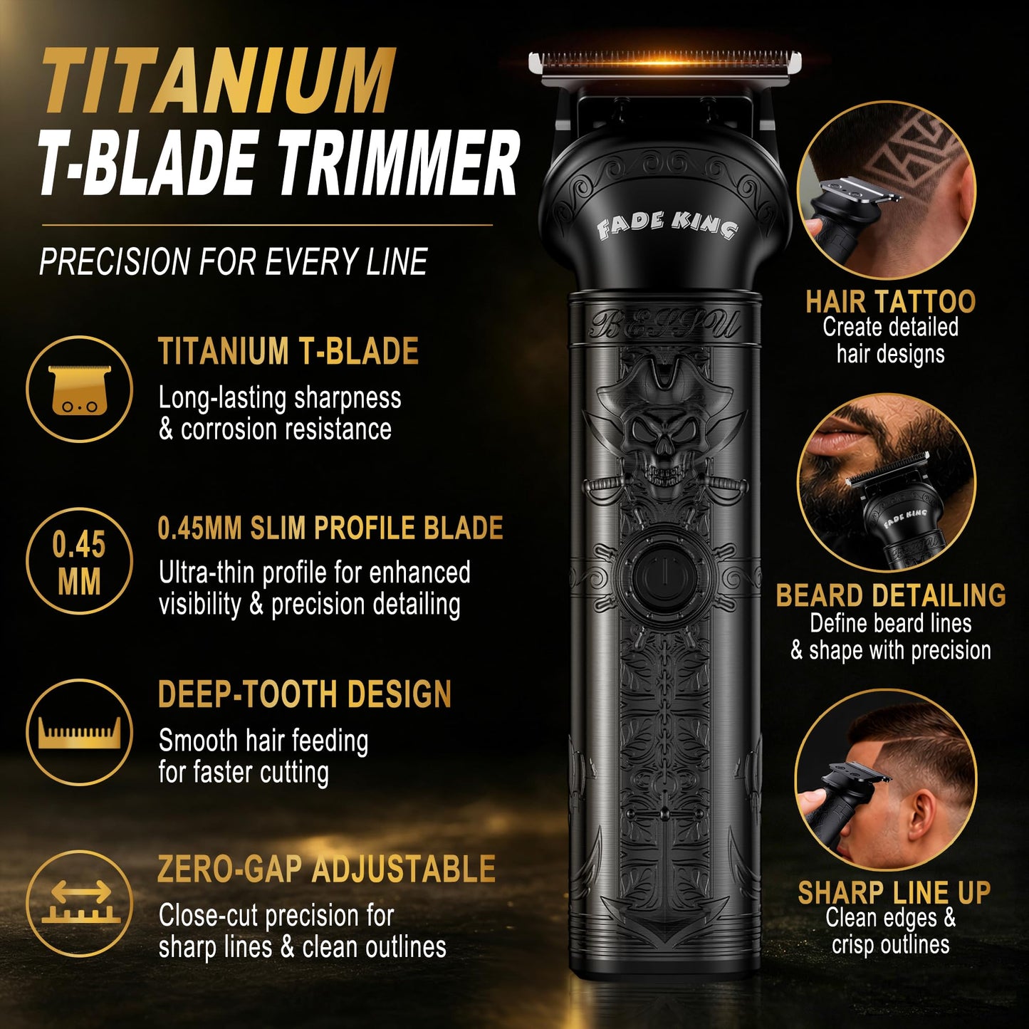 FADEKING® Professional Hair Clippers for Men, Cordless Hair Cutting Kit Beauty and Personal Care FADEKING