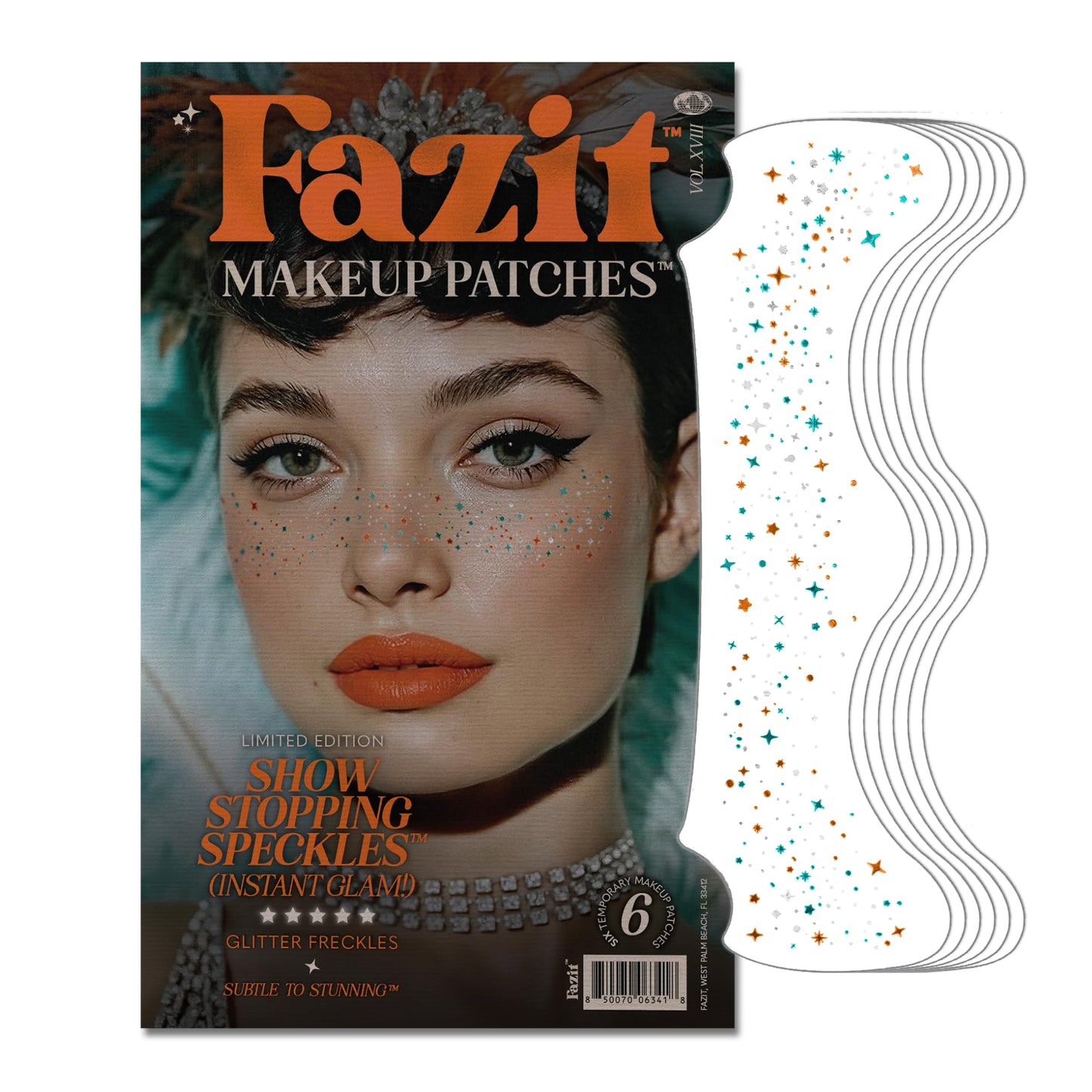 Fazit Makeup Patches - Show Stopping Speckles - Glow Up Make-Up Patches - Cute Glitter Makeup Accessories For Women - Cosmetic Glitter For Face Beauty & Personal Care Fazit