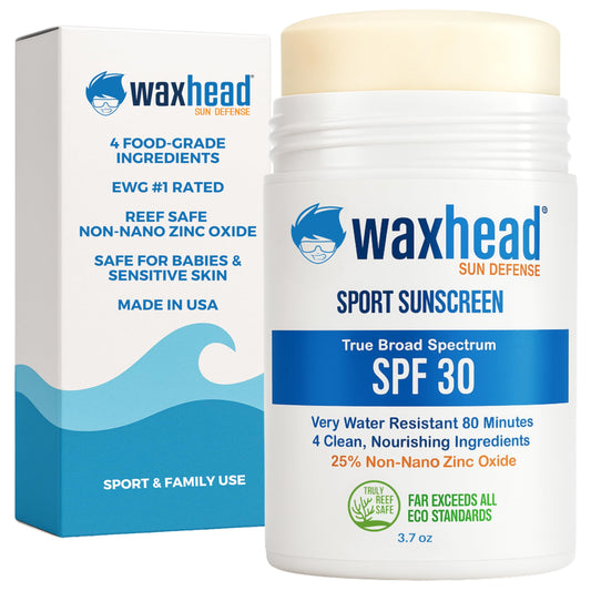 Waxhead Zinc Oxide Sunscreen Stick SPF 30, 4-Ingredient Mineral Sunscreen for Face & Body, EWG 1, Reef Safe Non-Nano, Baby & Kids Sensitive Skin Beauty & Personal Care Waxhead Sun Defense Foods
