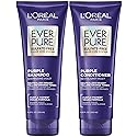 L’Oreal Paris EverPure Sulfate Free Brass Toning Purple Shampoo and Conditioner Set for Blonde, Bleached, Silver, or Brown Highlighted Hair, 1 Kit Beauty & Personal Care L'Oreal Paris