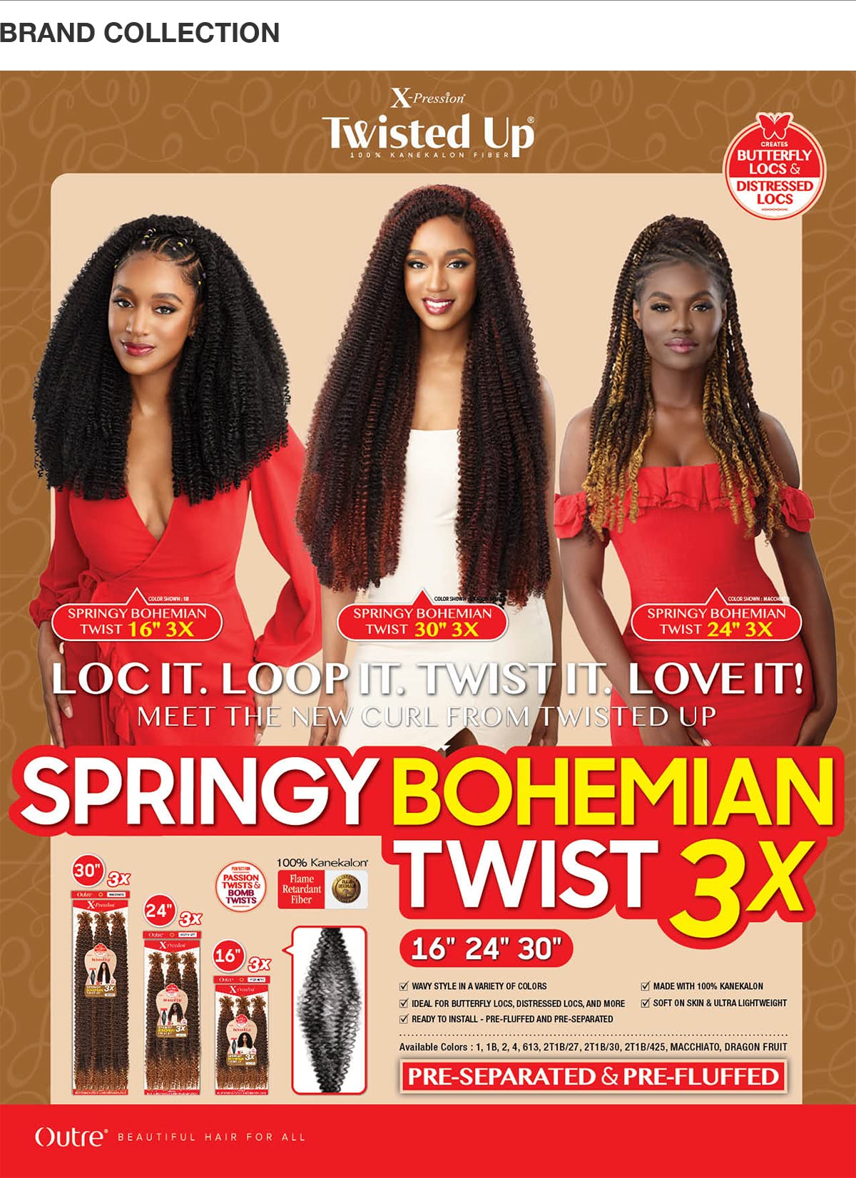 Outre Xpression Twisted Up 3X's Pack Springy Bohemian Twist - 30"