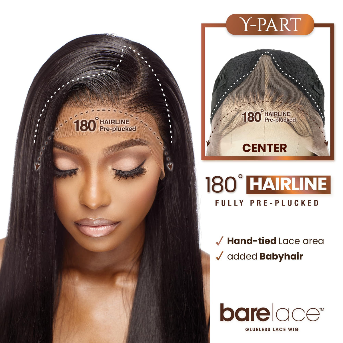 Sensationnel Bare Lace Ypart LaceWig-Casia, SH/PLATINUM
