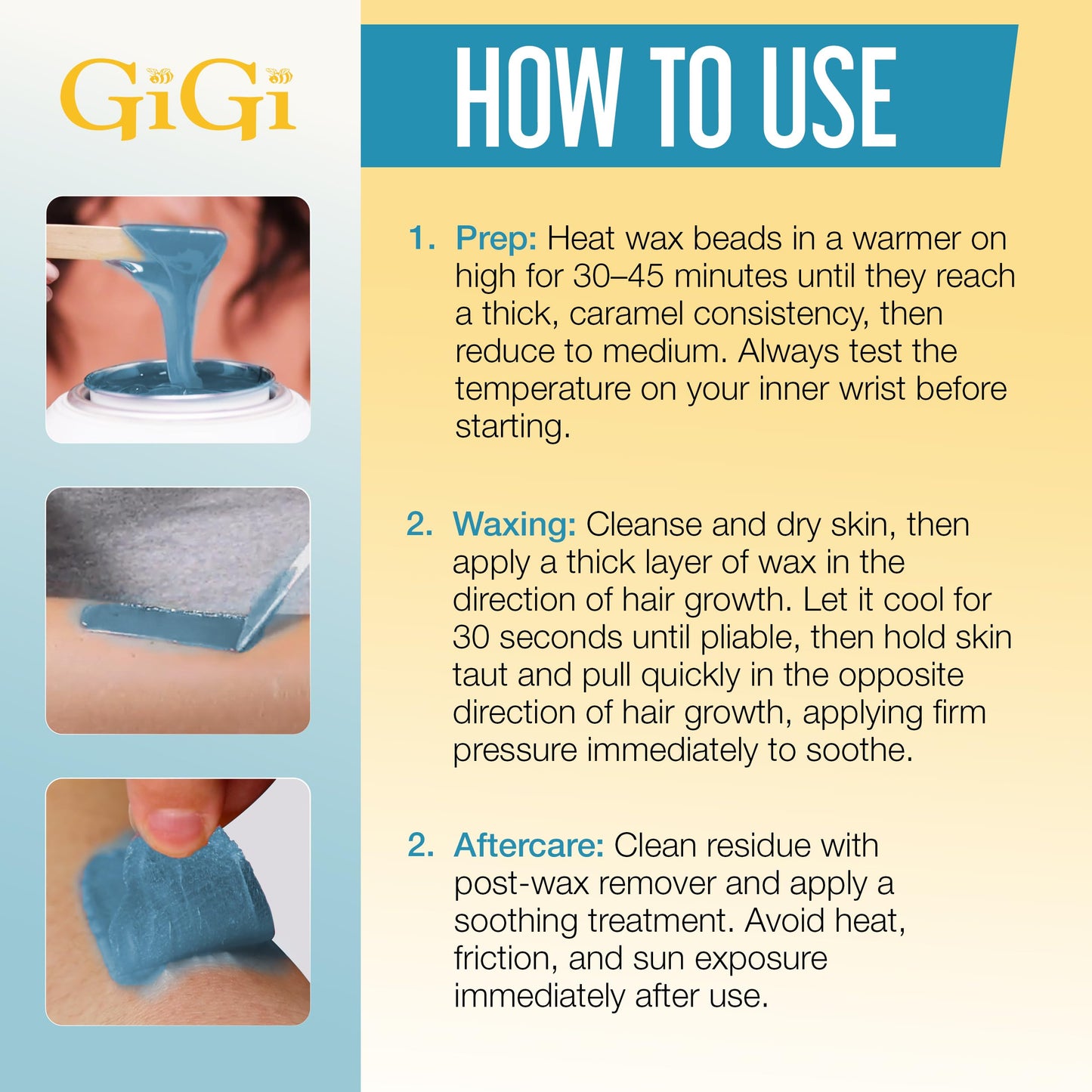 GiGi Blue Agave Hard Wax Beads for Hair Removal - Soothing & Conditioning, No Strip Waxing for Sensitive Skin, Brazilian, Bikini & Full Body, 14 oz Beauty and Personal Care GIGI