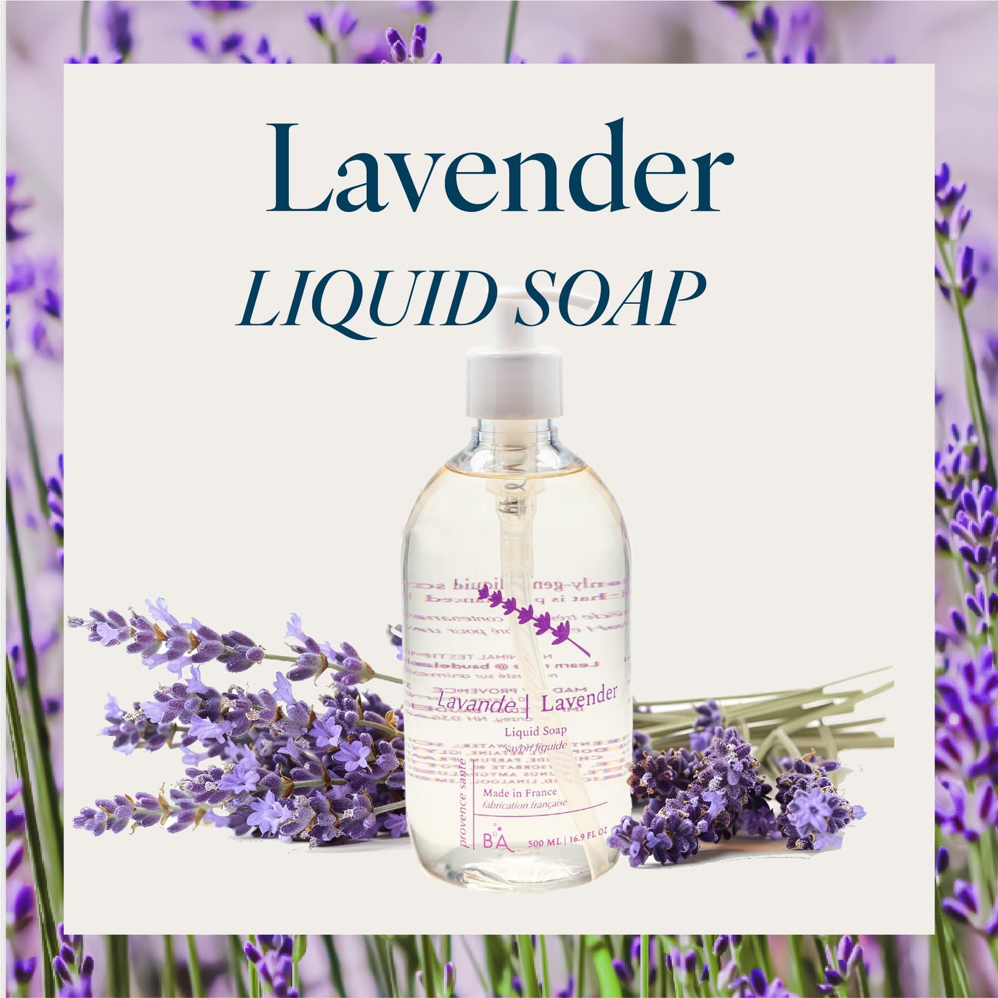 Provence Sante Natural Liquid Soap - Moisturizing Almond Oil Hand Soap with Calming Lavender Scent - Elegant Pump Dispenser for Kitchen & Bath (16.9 Beauty & Personal Care Provence Sante