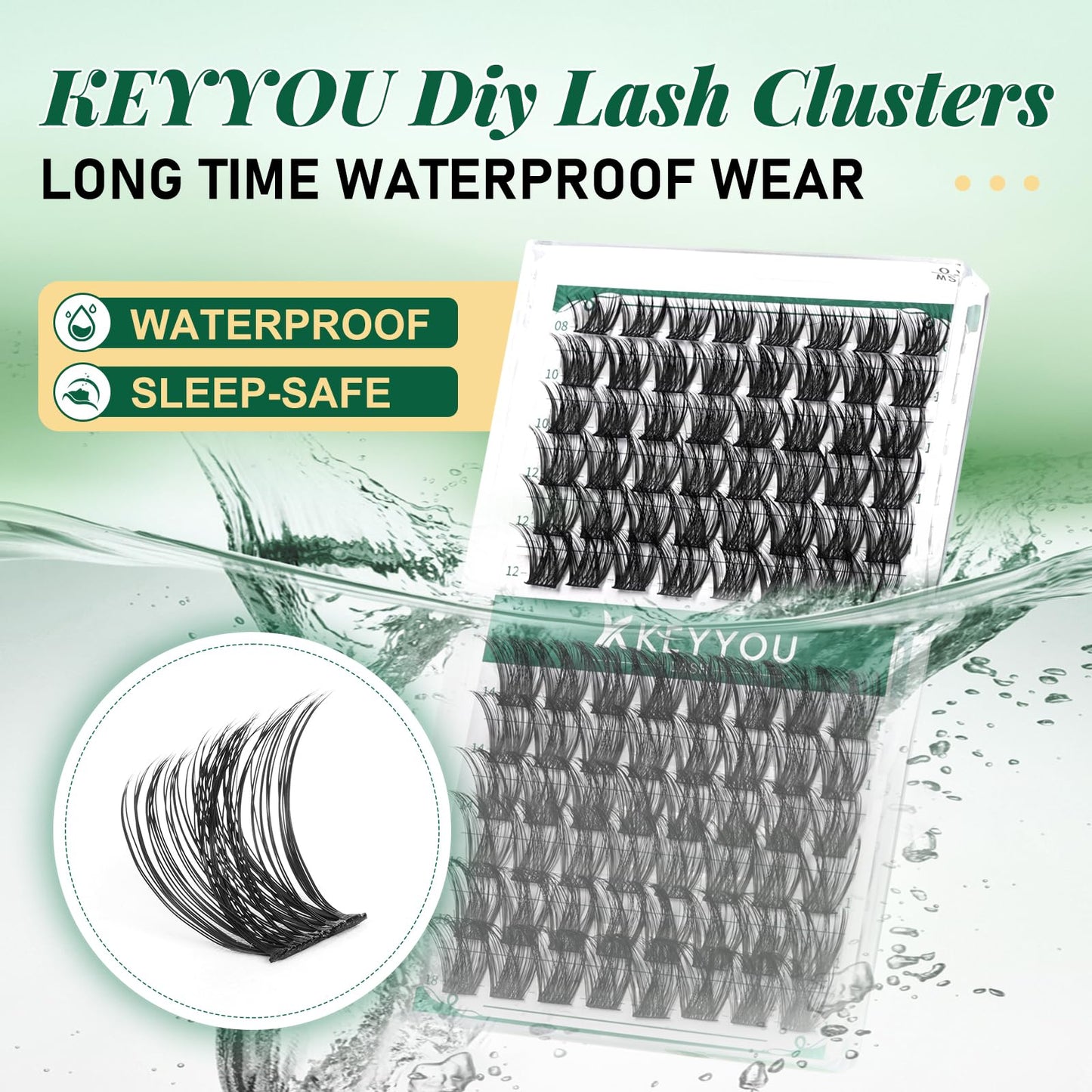 Lash Clusters,96 Pcs Cluster Lashes D Curl 10-18MIX DIY Lash Extensions Eyelash Clusters,KEYYOU Volume Wispy Individual Lashes Soft&Comfortable Easy Beauty and Personal Care KEYYOU