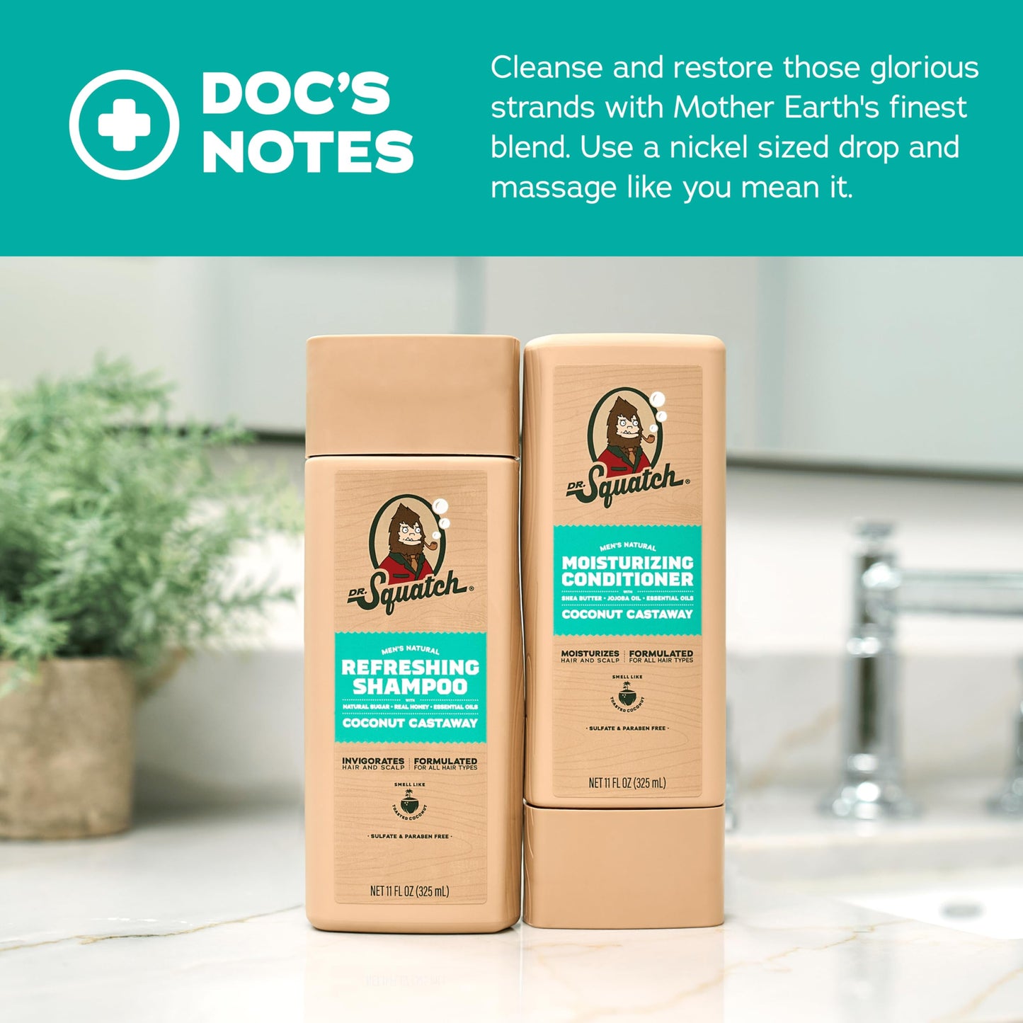 Dr. Squatch Men's Natural Shampoo and Conditioner Set - Sulfate & Paraben Free Natural Shampoo and Conditioner for Men - Scalp Nourishing Formula Beauty & Personal Care Dr. Squatch