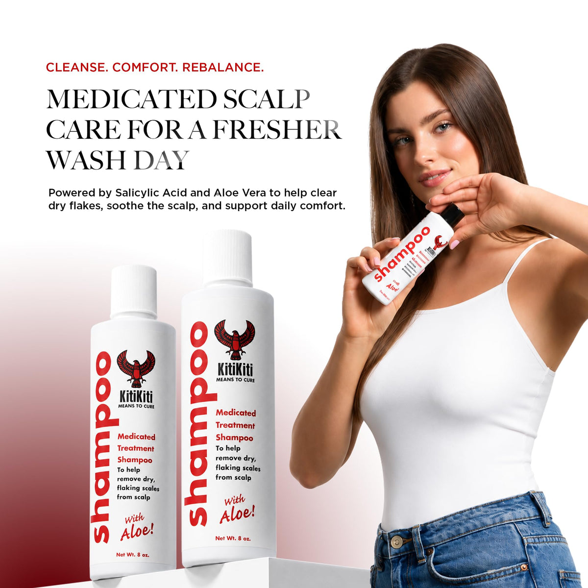 Kitikiti Shampoo Medicated Treatment Shampoo with Aloe 8 Oz