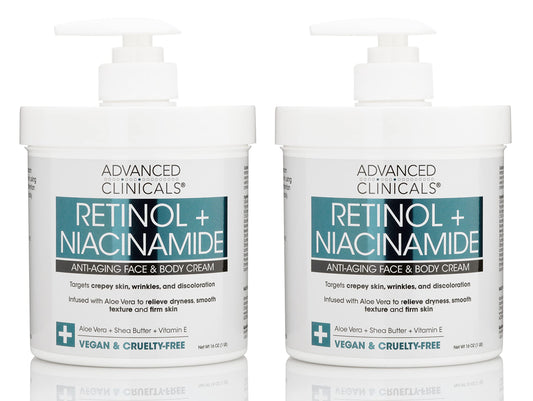 Advanced Clinicals Retinol Body & Face Lotion W/Niacinamide, Dry Skin Face Moisturizer & Crepey Skin Care Treatment, Anti Aging Retinol Cream Reduces Beauty & Personal Care Advanced Clinicals
