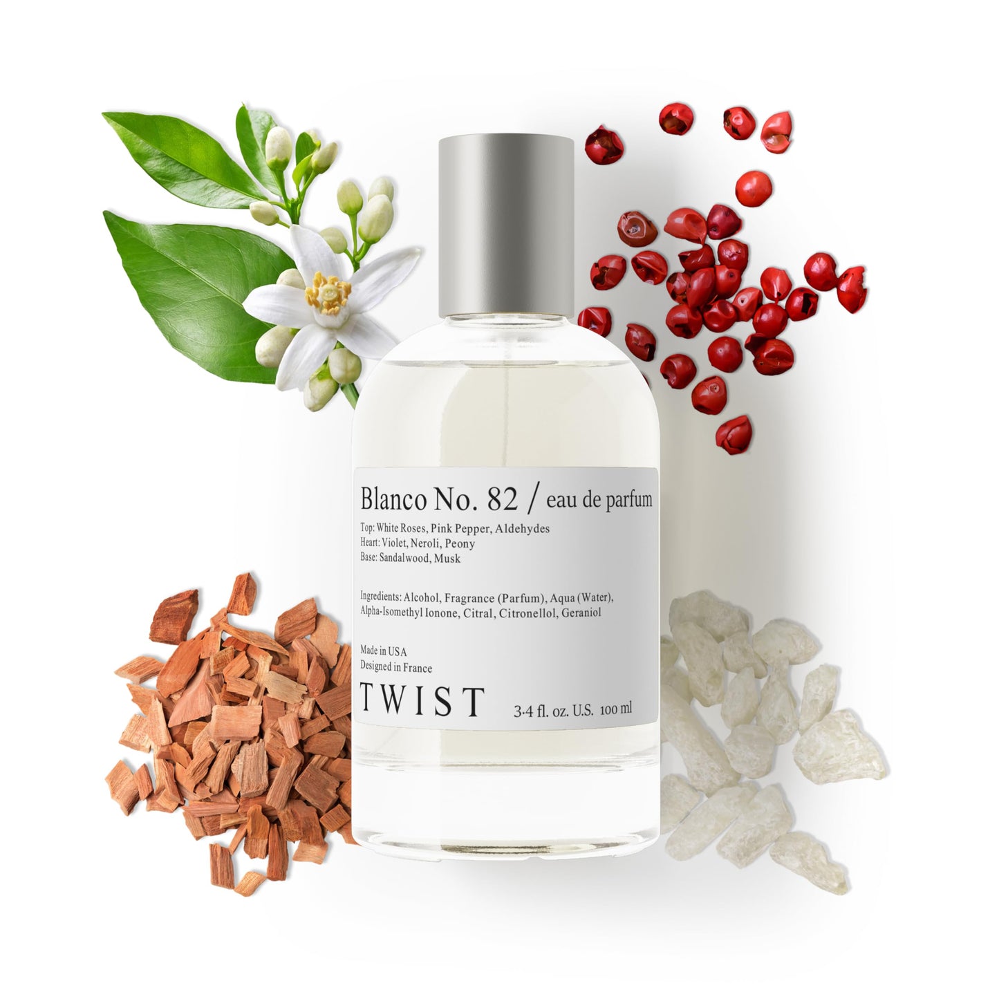 Twist Blanco No. 82 - Eau De Parfum Inspired by Byrdo Blanche, Long-Lasting Perfume For Women, Paraben Free, Vegan, Clean Ingredients, Fragrance Beauty & Personal Care HOUSE OF TWIST
