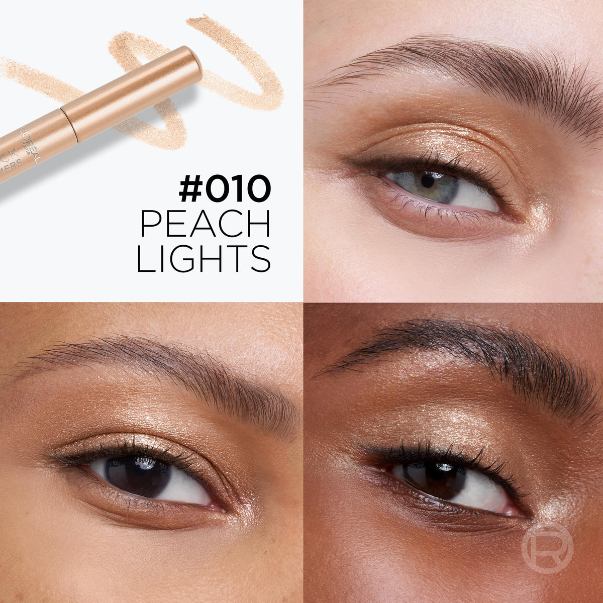 L'Oreal Paris Le Shadow Stick Shimmer Eyeshadow, High-Pigment, Long-Lasting, and Blendable Cream Eyeshadow Stick, Transfer and Smudge-Resistant Eye