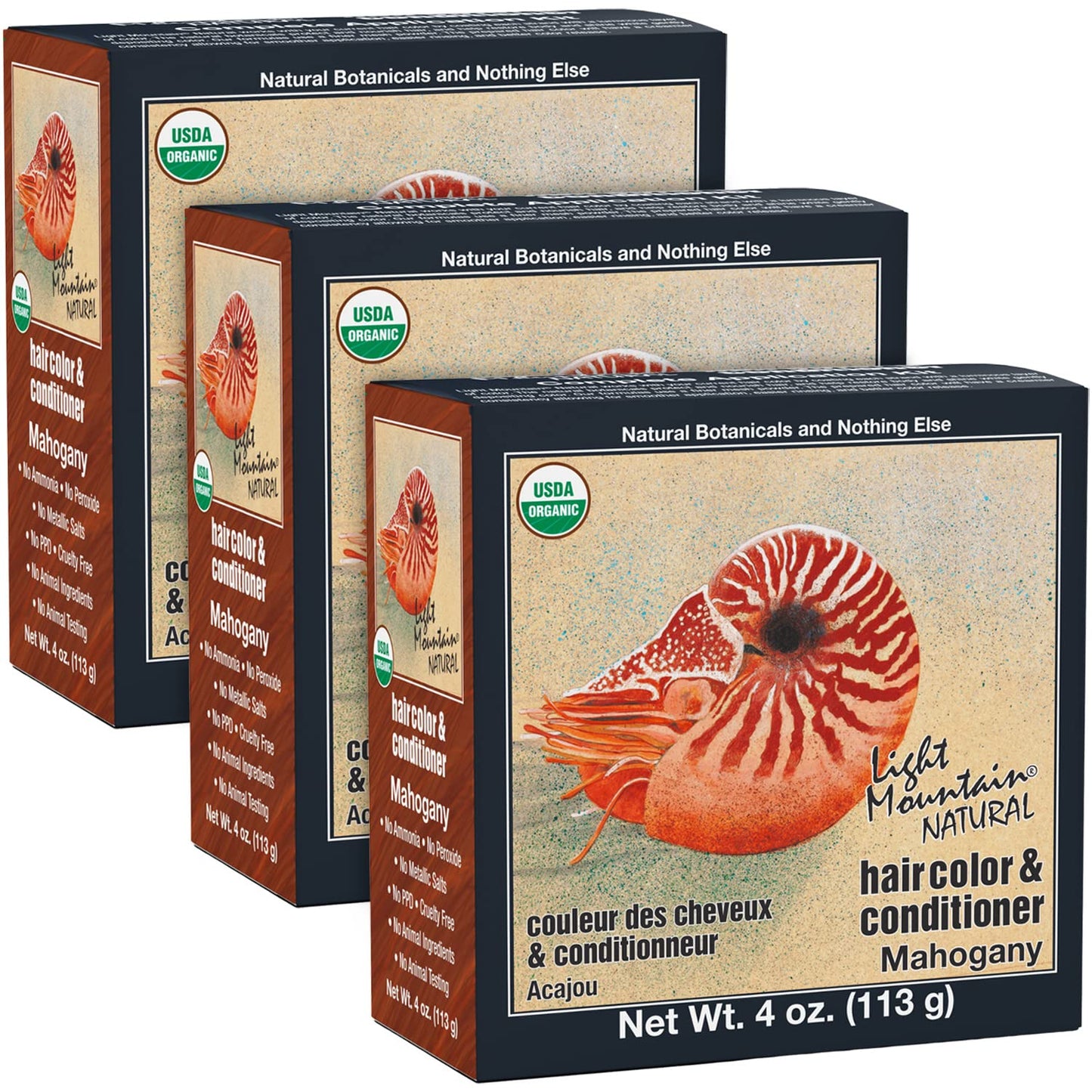 Light Mountain Henna Hair Color & Conditioner - Mahogany Hair Dye for Men/Women, Organic Henna Leaf Powder and Botanicals, Chemical-Free Beauty & Personal Care LIGHT MOUNTAIN