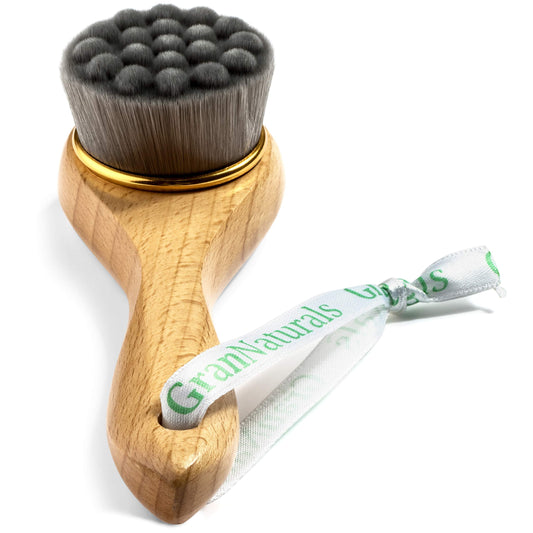 GranNaturals Manual Facial Cleansing Kabuki Brush – Deep Pore Cleaner & Scrubber for Makeup, Masks, Acne Wash & Daily Skin Care for Men & Women Beauty & Personal Care GranNaturals