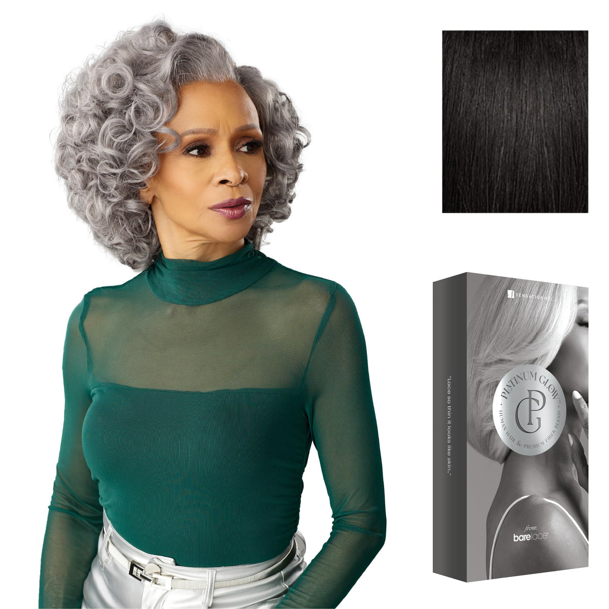 Sensationnel Platinum Glow 13x6 Wig-Evine, 1B OFFBLACK