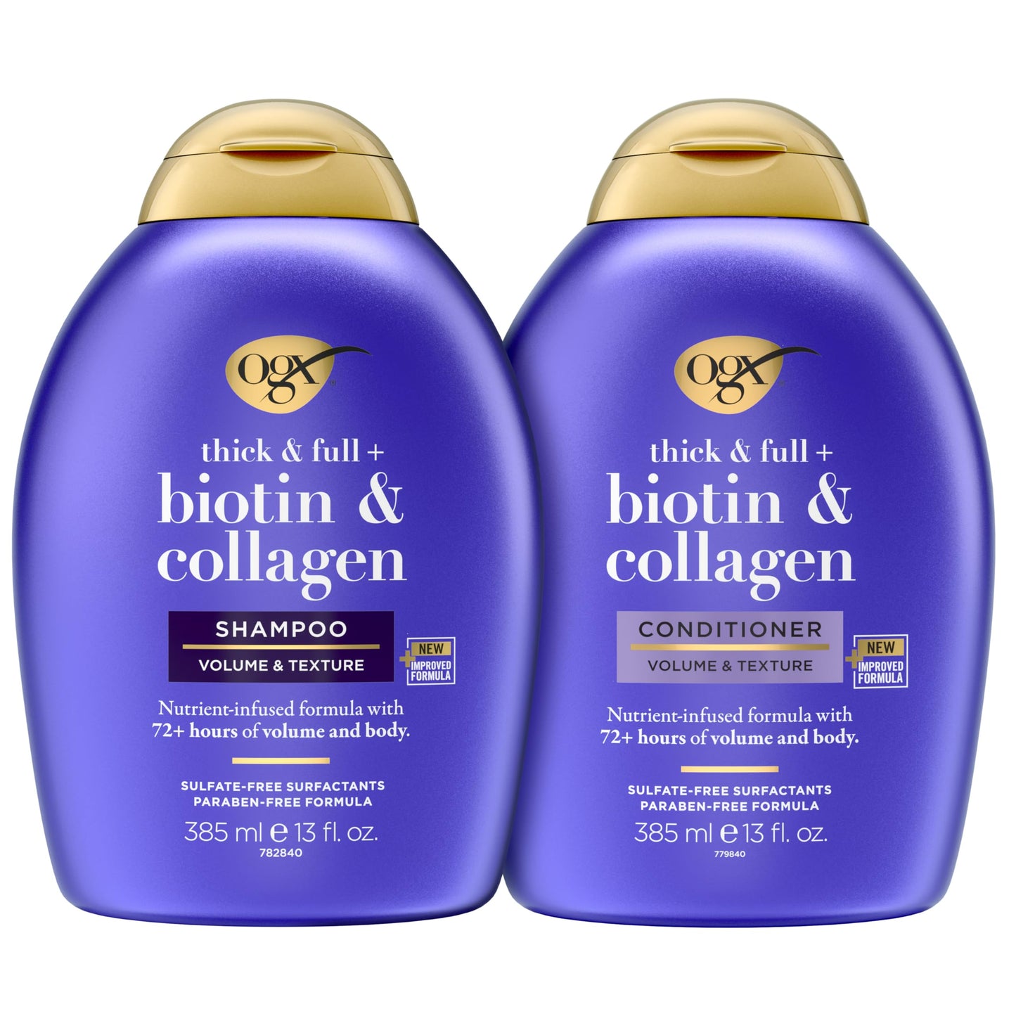 OGX Thick & Full + Biotin and Collagen for Hair Volume & Body, Sulfate Free Volumizing Shampoo & Conditioner Set for Fine & Thinning Hair Beauty & Personal Care OGX