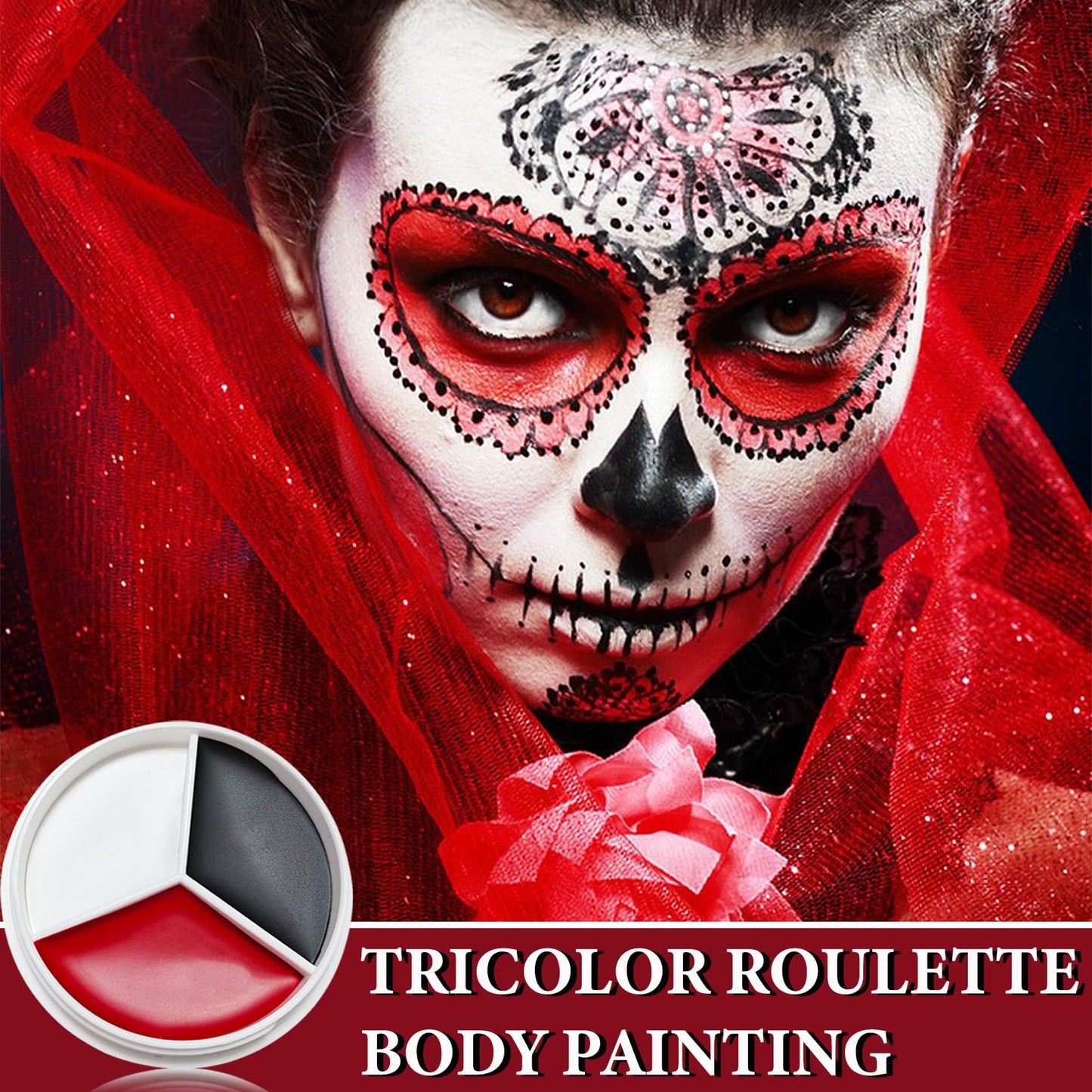 WENJLYJ Clown Black White Red Face Body Paint Makeup,Waterproof Halloween Face Paint Professional Joker Black White Red Clown Wheel for Cosplay Halloween Beauty & Personal Care WENJLYJ