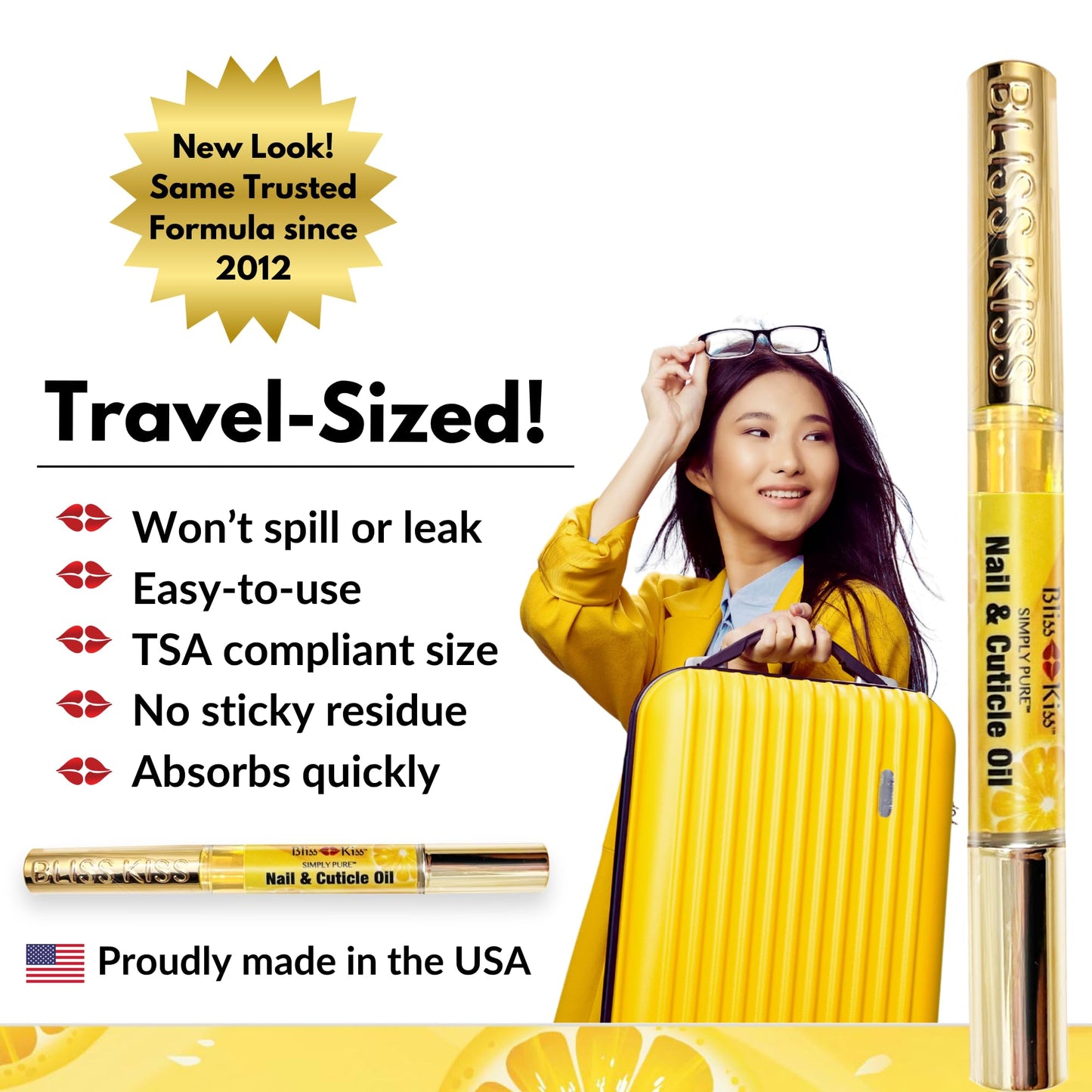 Bliss Kiss | Crisp Fragrance 4 Nail Oil Cuticle Pens w/Vitamin E & Jojoba?Nail Strengthener Nail Growth Treatment for Brittle Peeling Breaking Thin Beauty & Personal Care Bliss Kiss