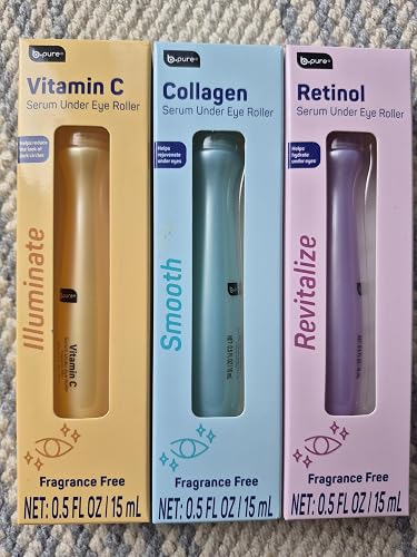 B.pure Collagen Serum Under Eye Roller, Fragrance Free, with Hyaluronic Acid, 0.5 Fl Oz Beauty & Personal Care b.pure