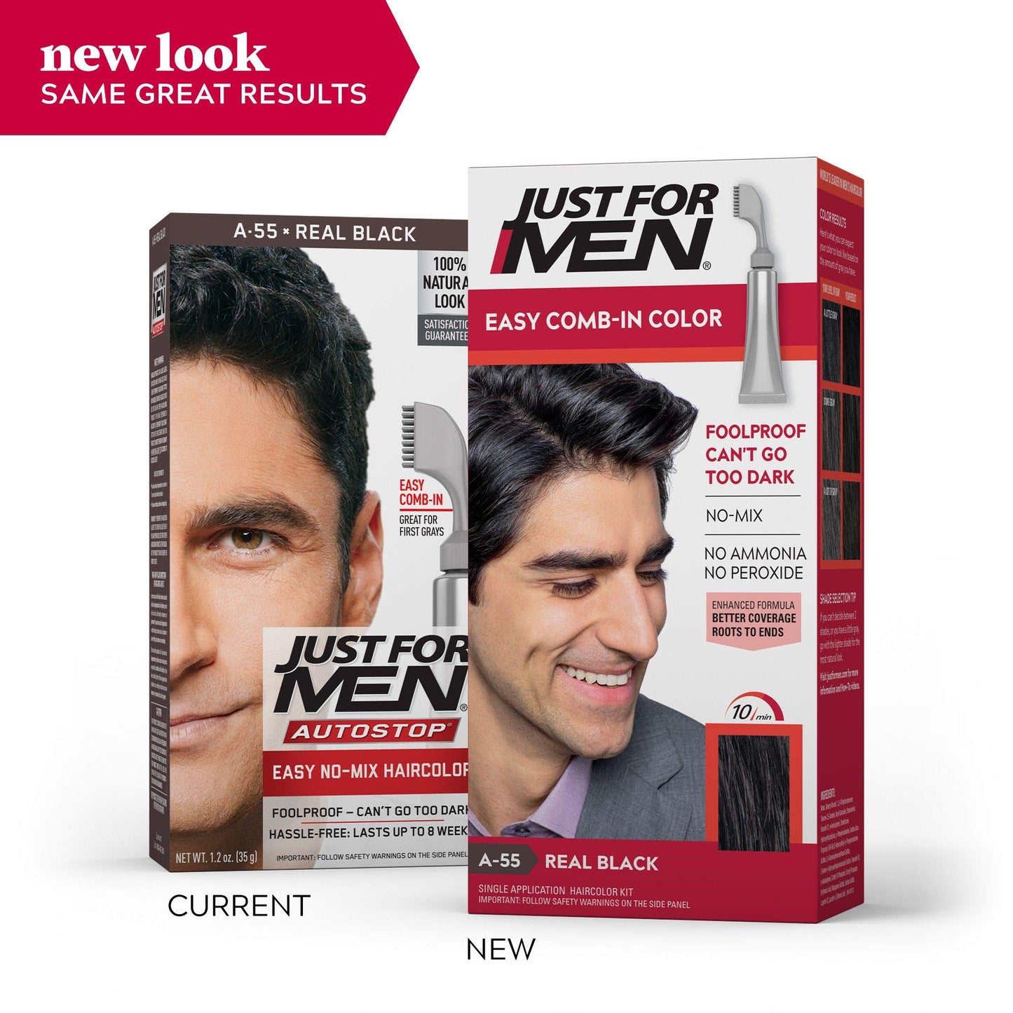 JUST FOR MEN AUTO STOP COMB IN REAL BLACK A55 Beauty & Personal Care Just for Men