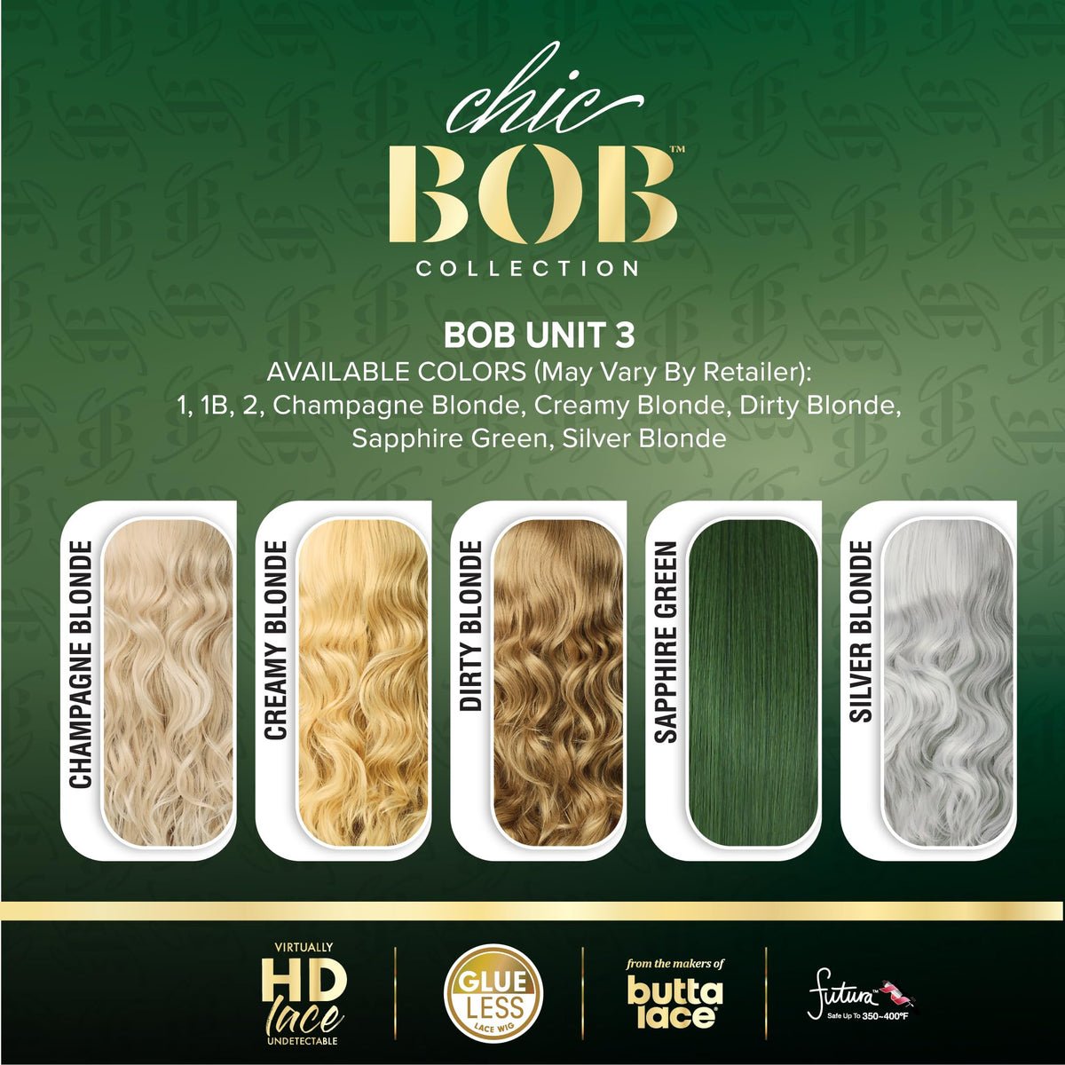 Sensationnel Chicbob Lace Frontwig-Bob Unit 3, 1 JETBLACK