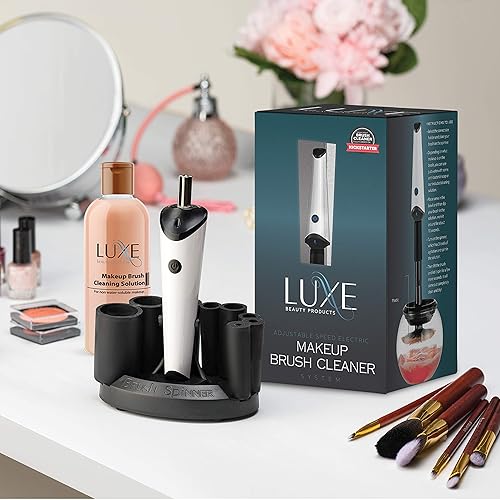 Luxe Electric Makeup Brush Cleaner Machine with Cleaning Solution - USB Charging Station, Automatic Brush Washer and Dryer - 3 Adjustable Speeds Beauty & Personal Care Luxe