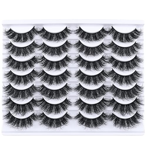 Mebver Lashes Eyelashes 8D Fluffy False Eyelashes Wispy Faux Mink Lashes Light Weight Fake Eyelashes Cat Eye Lashes 14 Pairs Pack Beauty & Personal Care Mebver
