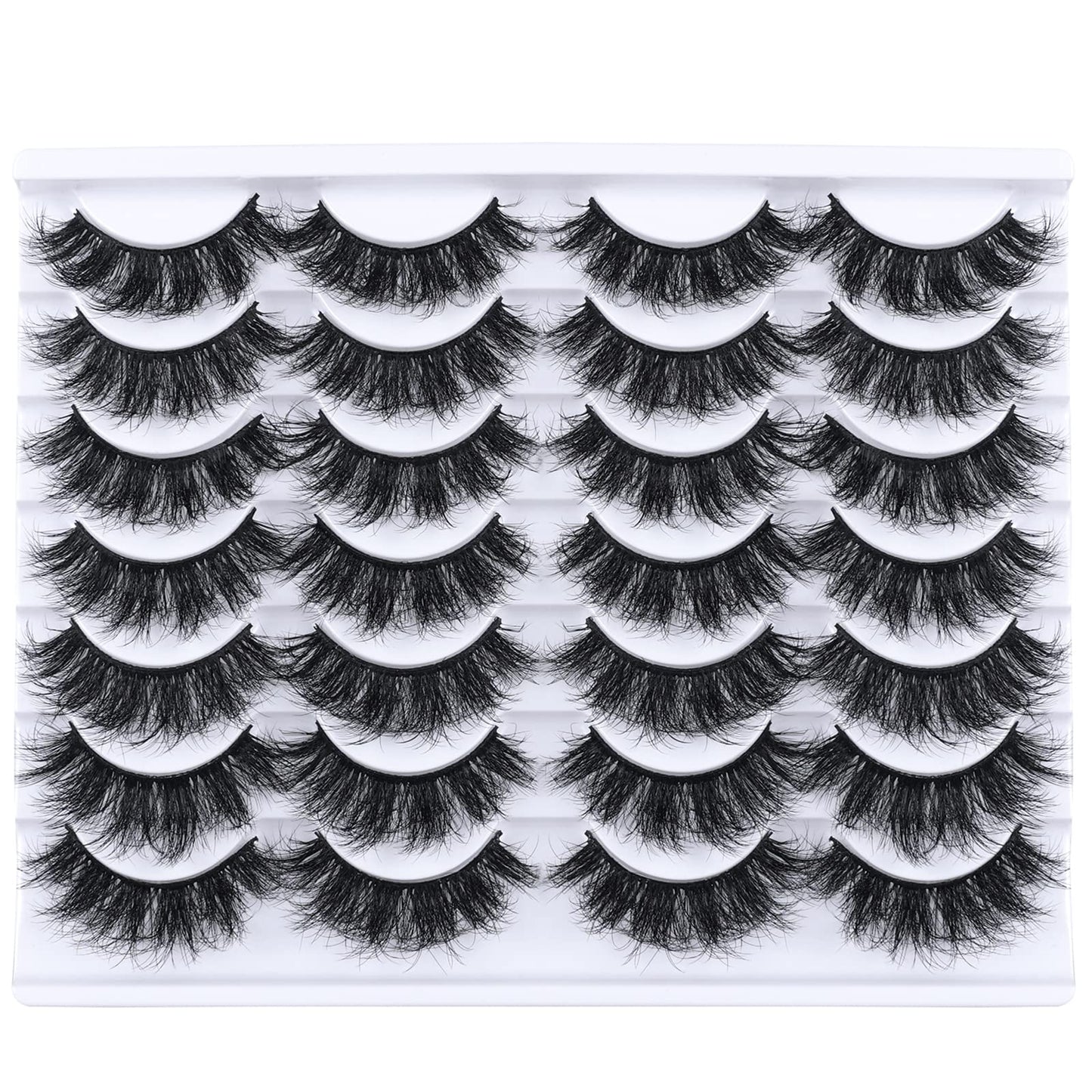 Mebver Lashes Eyelashes 8D Fluffy False Eyelashes Wispy Faux Mink Lashes Light Weight Fake Eyelashes Cat Eye Lashes 14 Pairs Pack Beauty & Personal Care Mebver