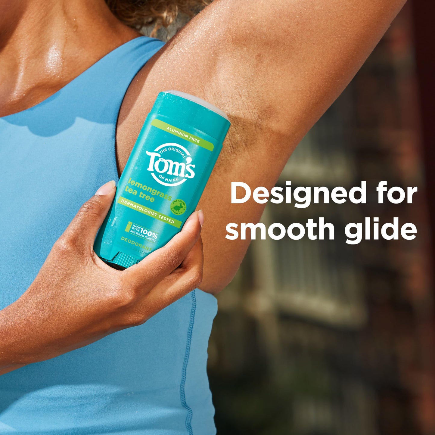 Tom’s of Maine Lemongrass Tea Tree Aluminum Free Natural Deodorant For Women & Men - Goes on Clear - Odor & Wetness Protection - Naturally Derived Beauty and Personal Care Tom's of Maine