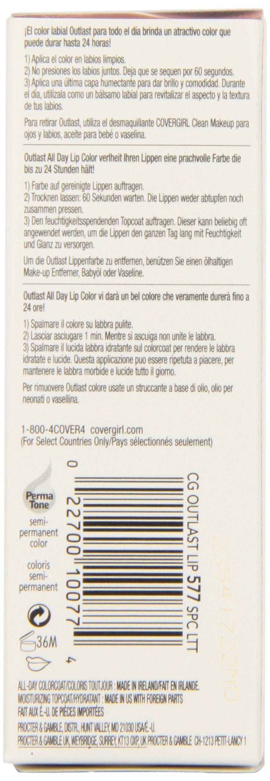 CoverGirl Outlast All Day Two Step Lipcolor, Spiced Latte 577, 0.13 Ounce Beauty & Personal Care COVERGIRL