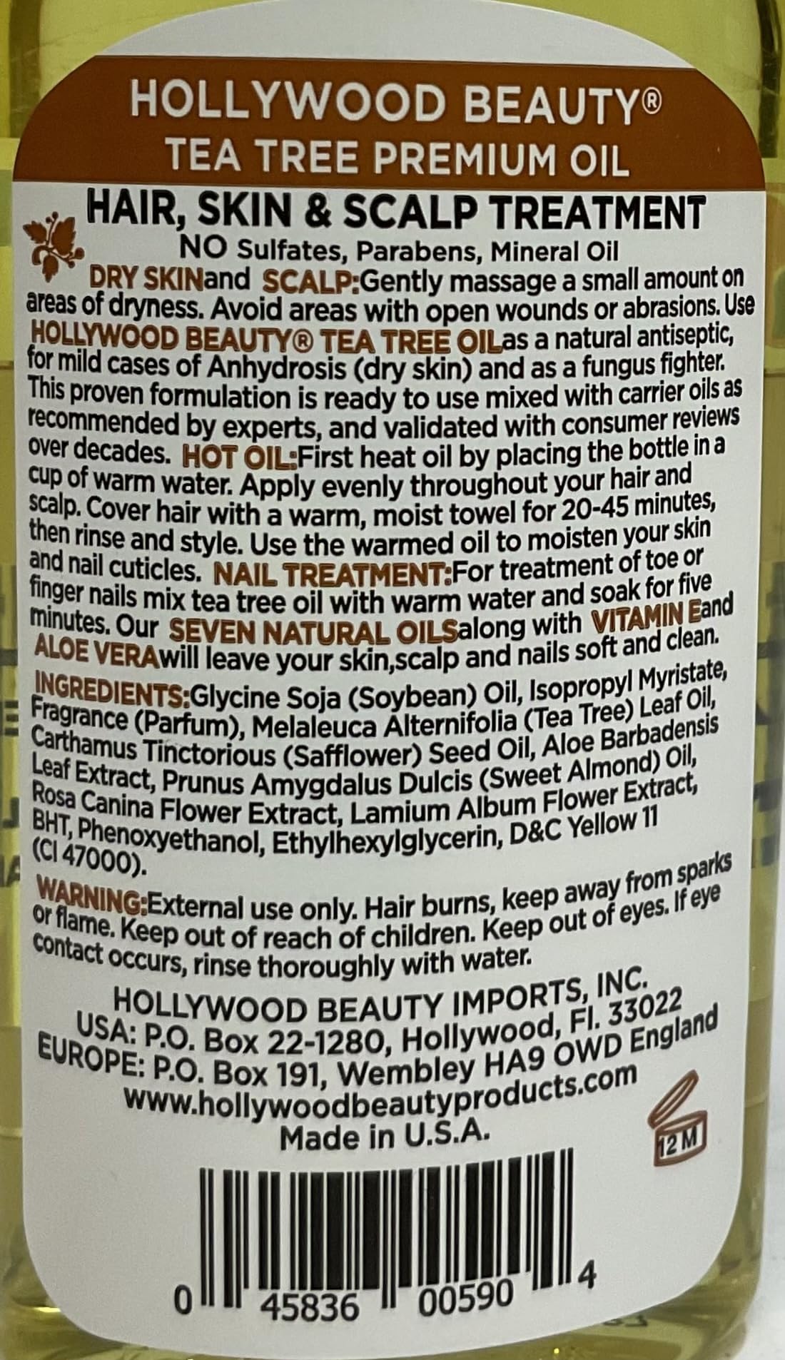 Hollywood Beauty Tea Tree Oil 2 Ounce (59ml) (3 Pack) Beauty & Personal Care Hollywood Beauty
