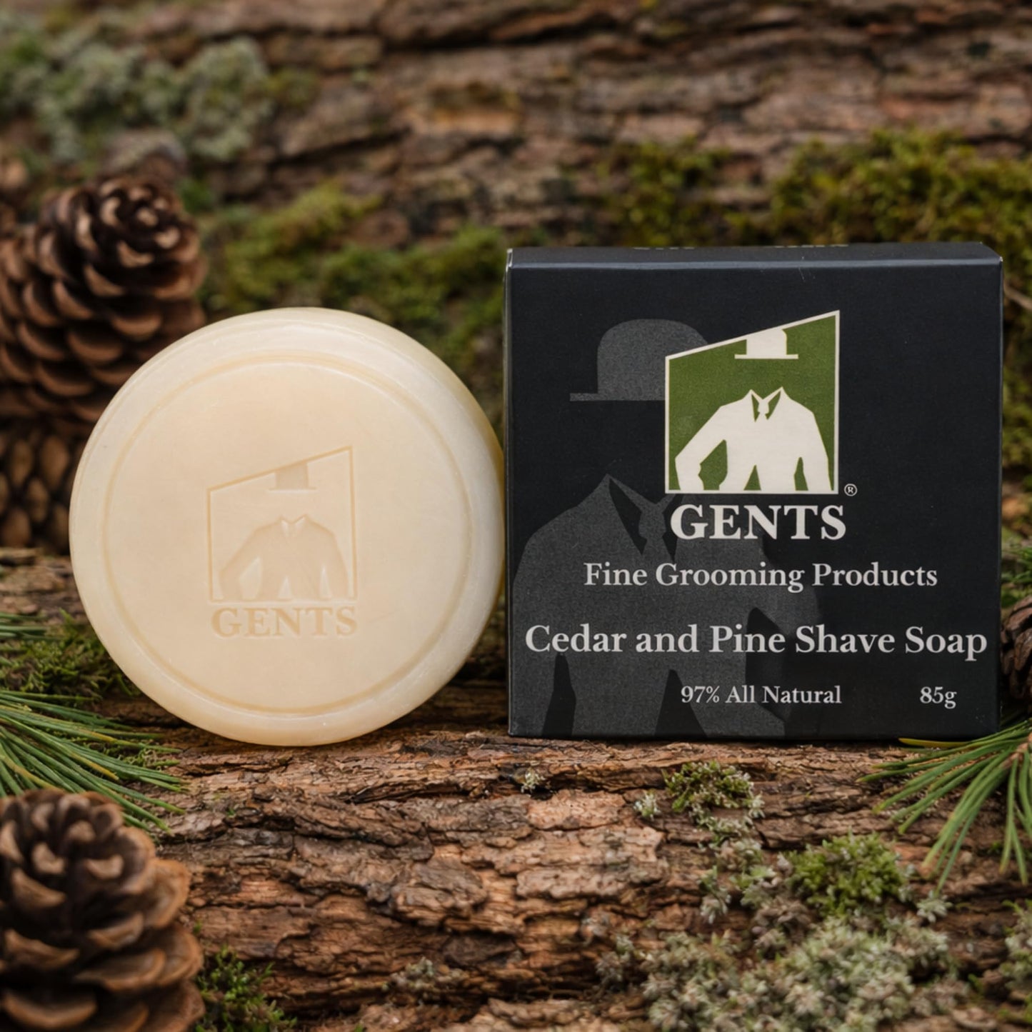 GENTS Men's Cedar and Pine Shaving Soap with Shea Butter and Glycerin, Pack of 3 (3oz Each) Beauty and Personal Care G.B.S