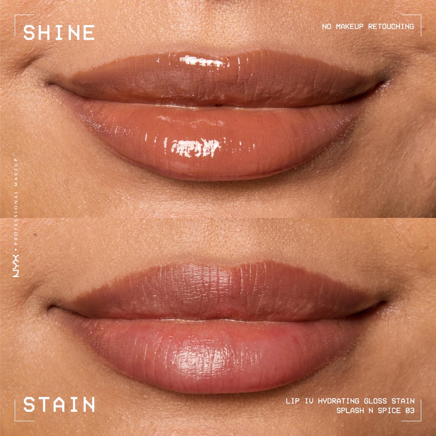 NYX PROFESSIONAL MAKEUP Lip IV Hydrating Glossy Lip Stain, Long-Lasting, Tinted, Vegan Formula with 12 HR Hydration - Splash N Spice (Brown) Beauty & Personal Care NYX PROFESSIONAL MAKEUP