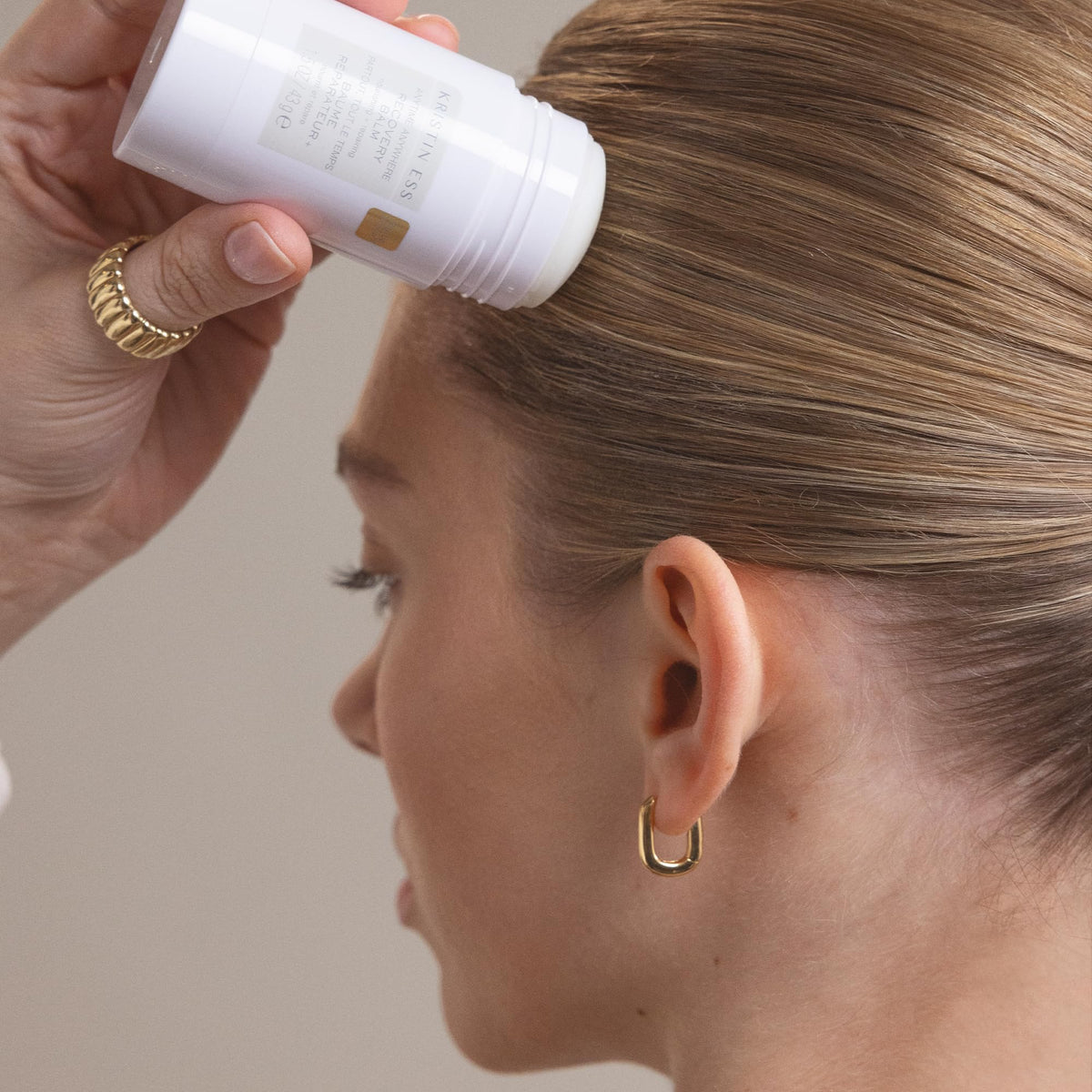 Kristin Ess Hair Recovery Balm Treatment for Damaged Hair + Slick Back Styles - Ponytails, Buns with Coconut and Castor Oils, Edge Control, Restores