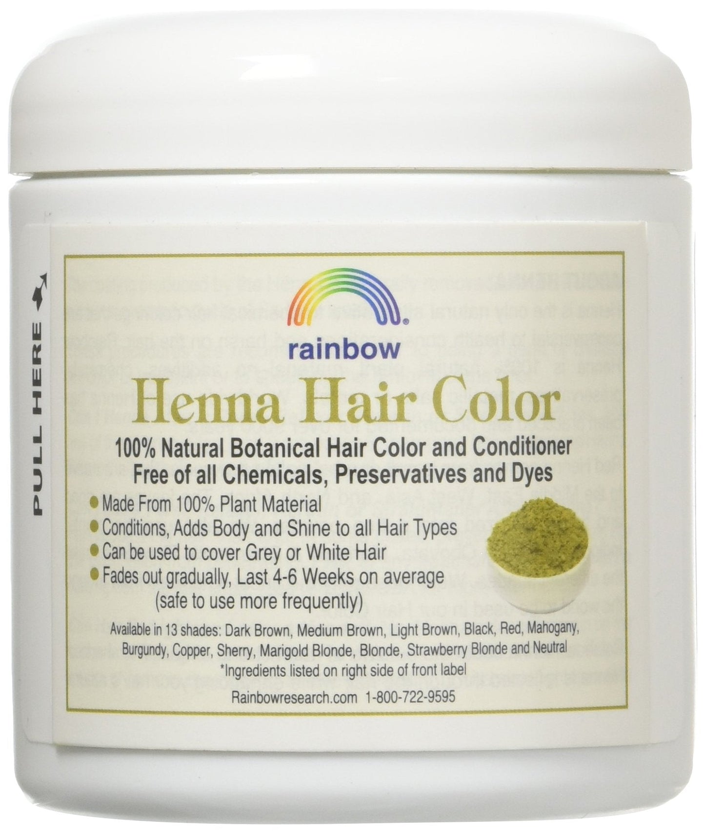 Henna (Persian) - Med Brown (Chestnut), 4 oz (pack of 2) Beauty & Personal Care Rainbow Research
