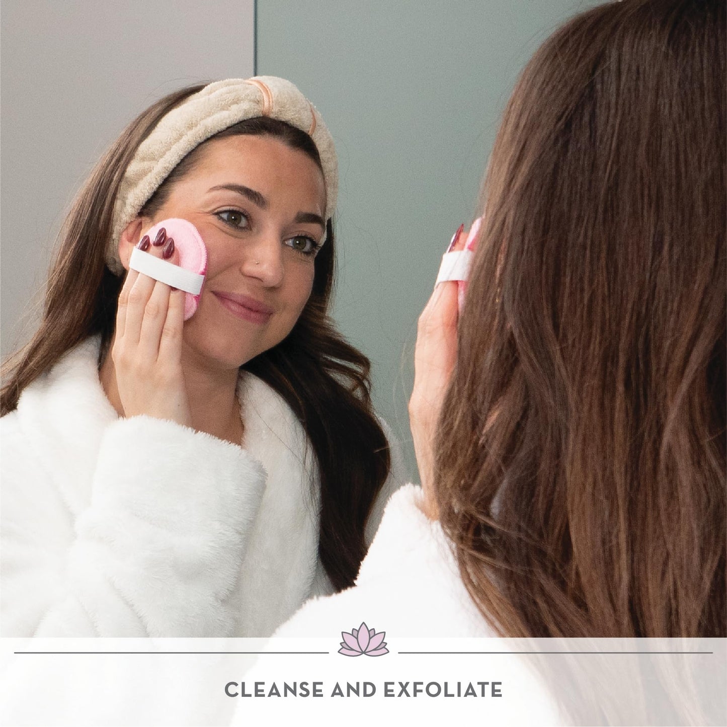 S&T INC. Face Scrubber, Dual-Sided Face Exfoliator with Elastic Strap, Facial Cleansing Pads and Makeup Remover, 3.3 Inch Diameter, 2 Pack, Teal Beauty & Personal Care S&T INC.