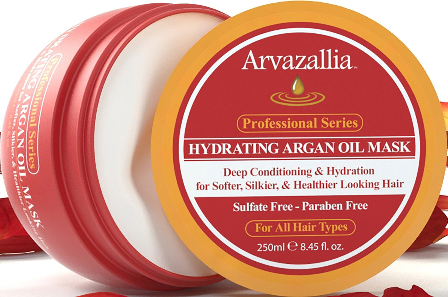 Arvazallia Hydrating Argan Oil Hair Mask and Deep Conditioner for Dry or Damaged Hair (8.45 oz Jar) Beauty and Personal Care Arvazallia