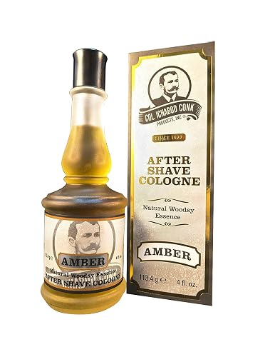 Colonel Ichabod Conk Amber After Shave Cologne 4 Fl. Oz. Glass Bottle Aftershave Beauty & Personal Care Colonel Conk