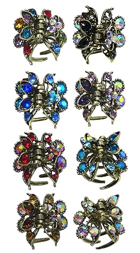 Set of 8 JCGY Mini Hair Claws Tiny 1"x1" Metal Claw Clip LPW-5-8 Beauty & Personal Care jcgy