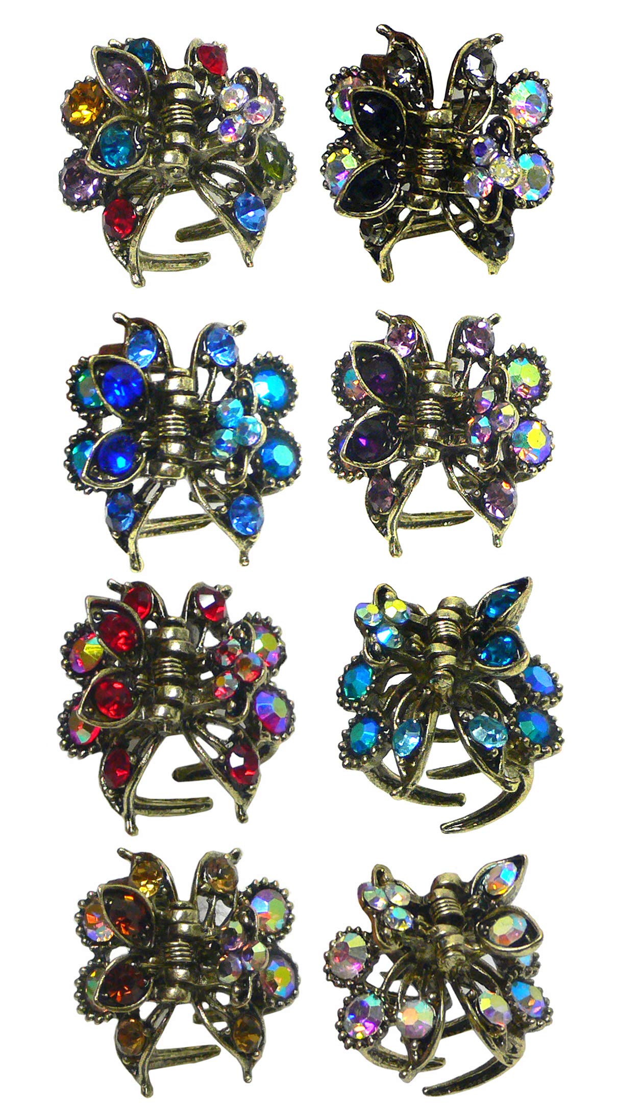 Set of 8 JCGY Mini Hair Claws Tiny 1"x1" Metal Claw Clip LPW-5-8 Beauty & Personal Care jcgy