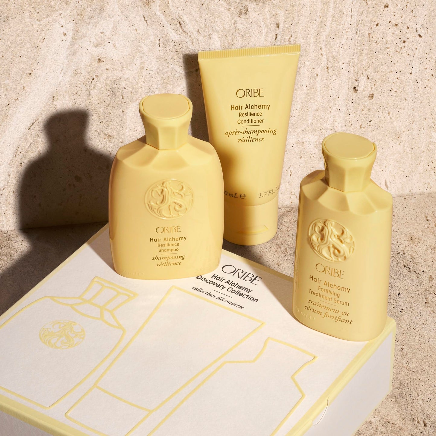 Oribe Hair Alchemy Discovery Travel Set - Prevents Breakage & Strengthens Weak, Fragile Hair - Hydrates & Softens - Strengthening Shampoo (2.5 oz) Beauty & Personal Care ORIBE