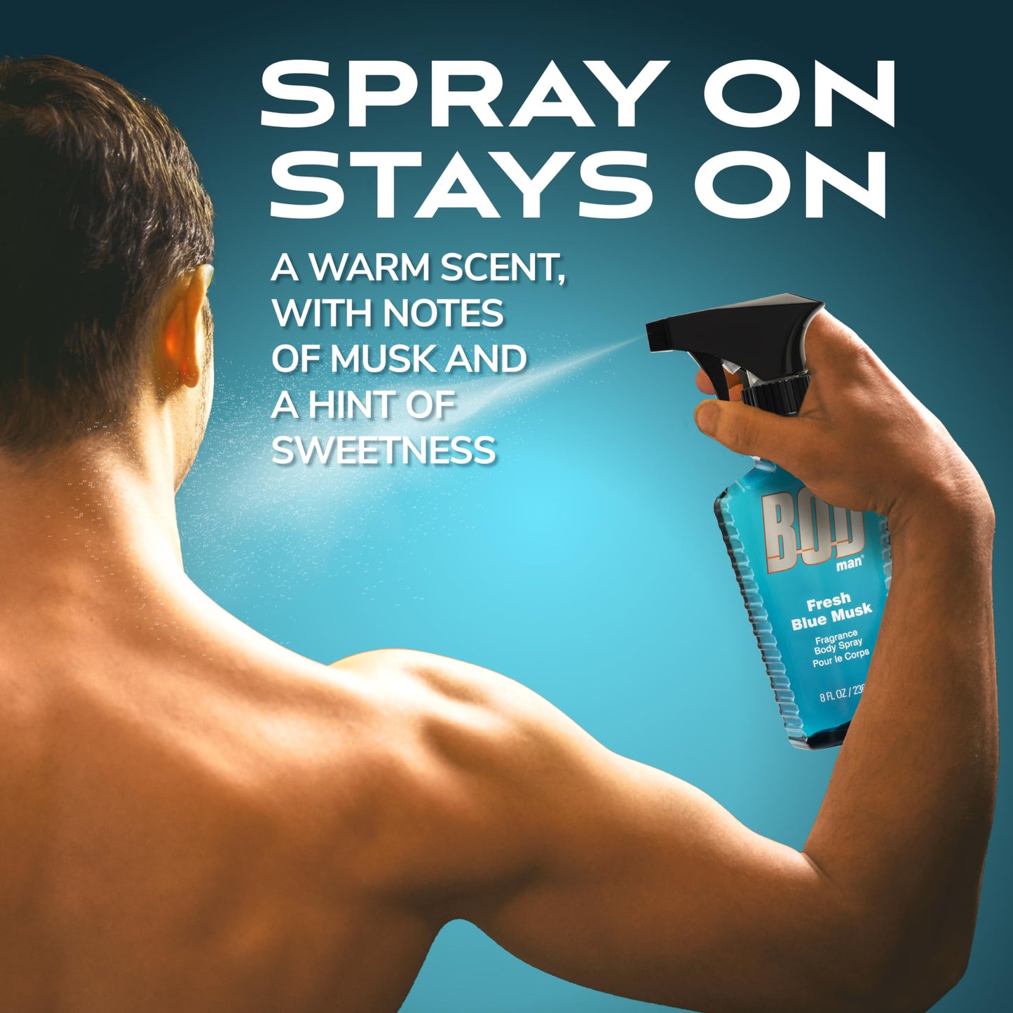 BOD man Fragrance Body Spray, Fresh Blue Musk, 8 fl oz Beauty & Personal Care BOD man