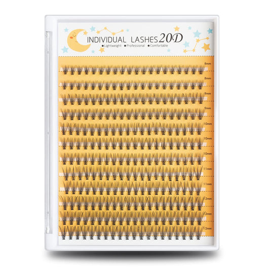 FinyDreamy 240pcs Individual Lashes Extension, 20D Volume Mix Pack Cluster Lashes, 8-12mm Mix Lengths C Curl 0.07mm Thickness Professional Makeup Beauty & Personal Care FinyDreamy