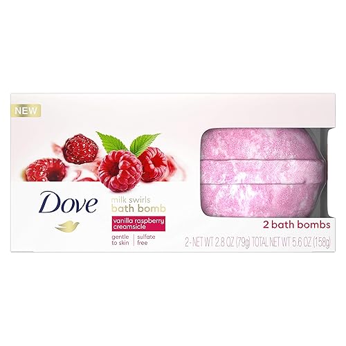 Dove Milk Swirls Vanilla Raspberry Creamsicle Bath Bombs 2.8 oz (Twin Pack) Beauty & Personal Care Dove