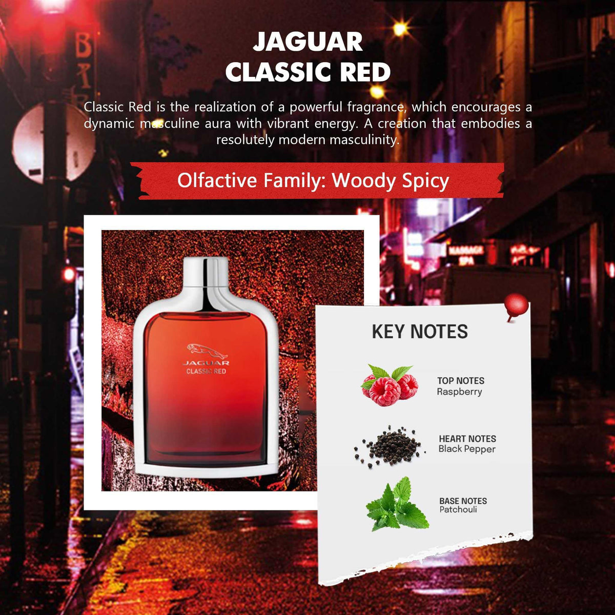 Jaguar Classic Red Eau de Toilette Spray for Men, 3.4 Fl Oz Beauty & Personal Care JAGUAR